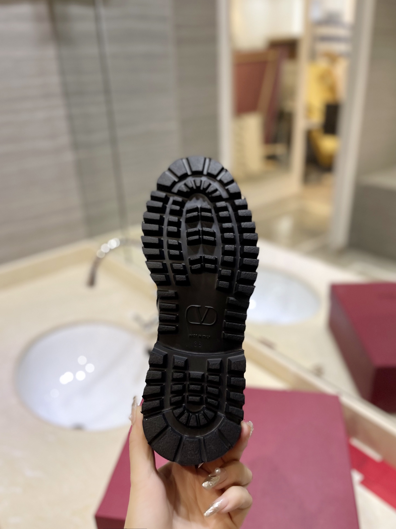 [TOP] VALENTINO 3.5cm Low Heel Short Boots  - Black