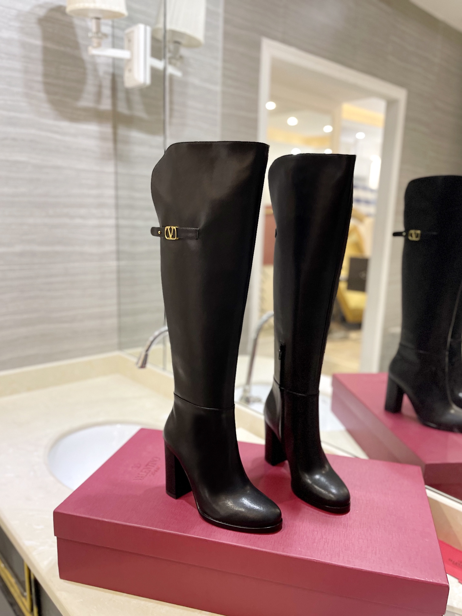 [TOP] VALENTINO 9.5cm High Heel Long Boots  - 3 Color