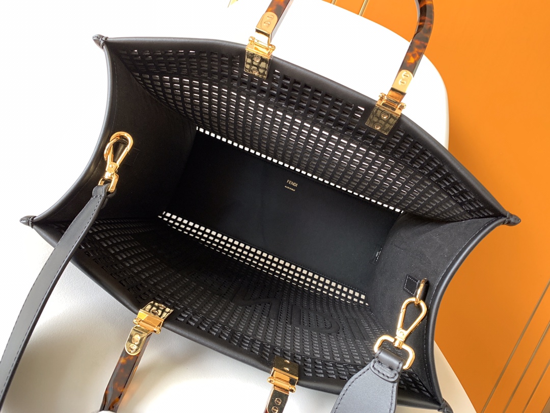 [TOP] FENDI Sunshine Tote Bag Medium 35-17-31cm - Black