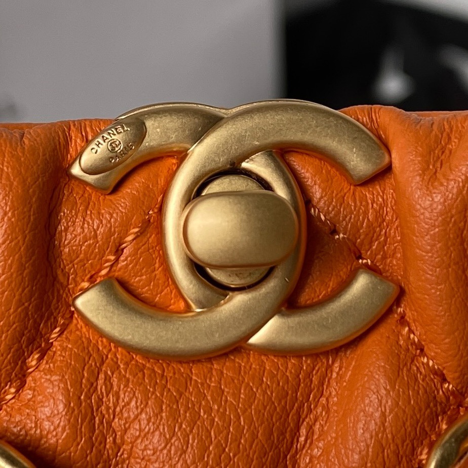 [TOP] CHANEL Small  Backpack 16.5*17*12cm -Orange