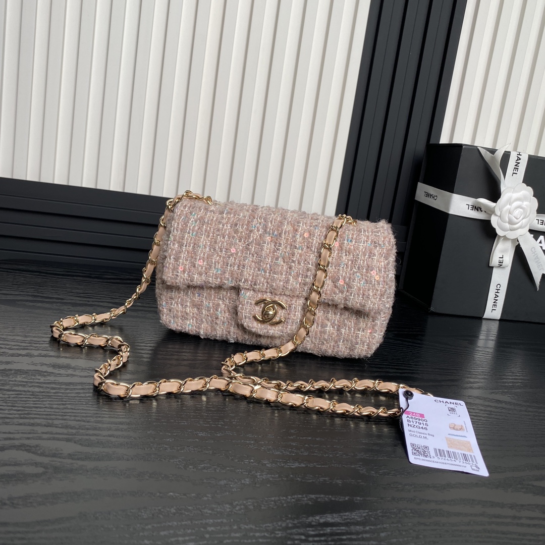 [TOP] CHANEL Flap Bag 20/25cm - Pink