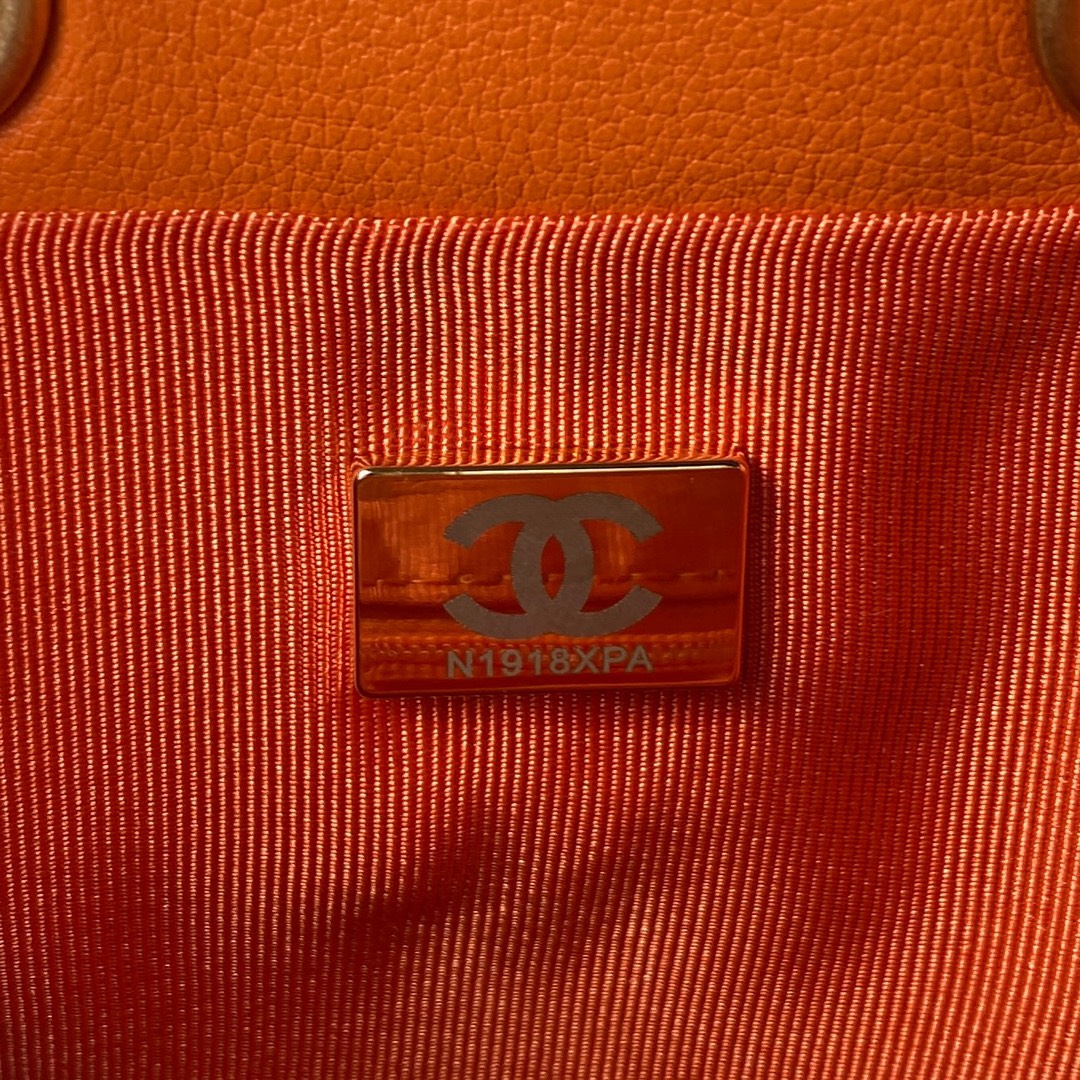 [TOP] CHANEL Small  Backpack 16.5*17*12cm -Orange