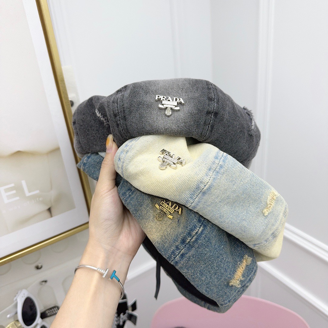 [TOP] PRADA Denim Beret - 3 Color