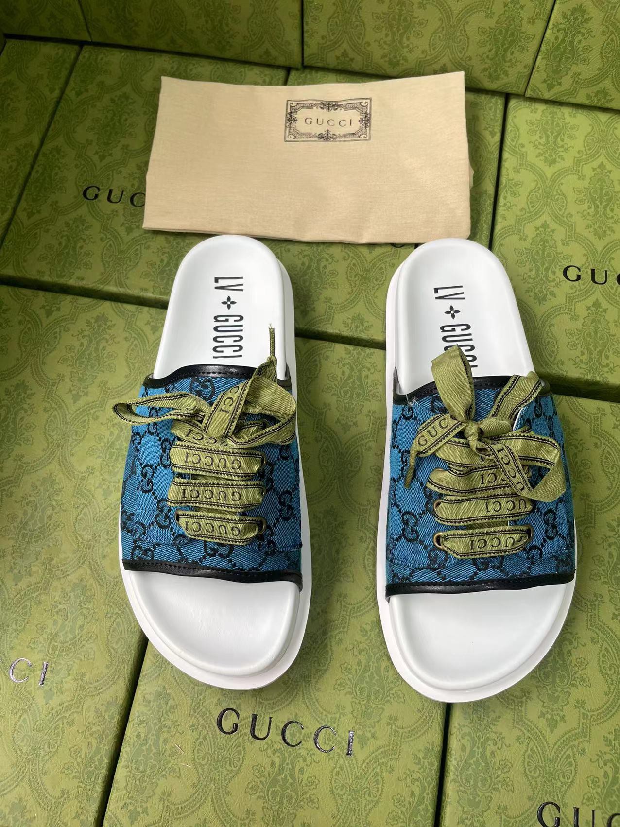 [TOP] Gucci Co-branded LV Rubber Sandals - 12 Colors