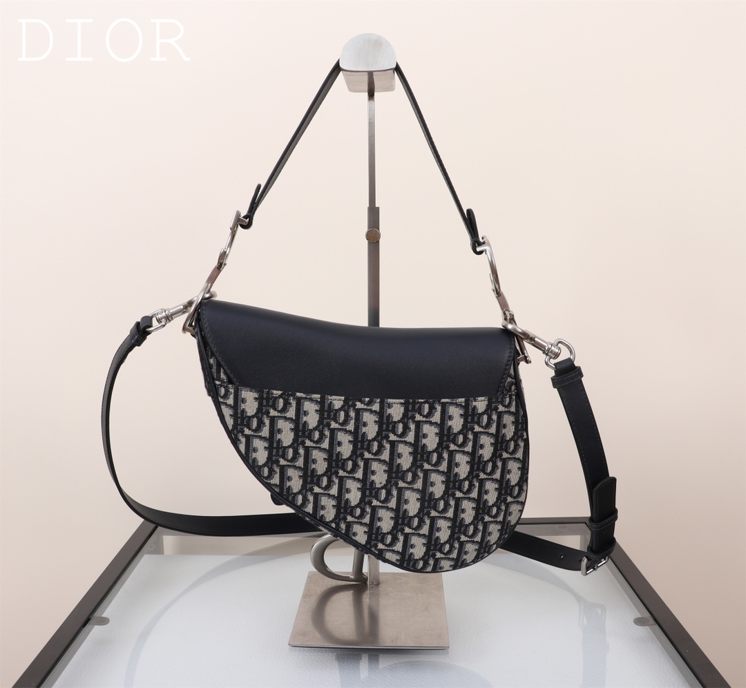 [TOP] Christian Dior Saddle Bag 25.5×20×6.5cm -Blue