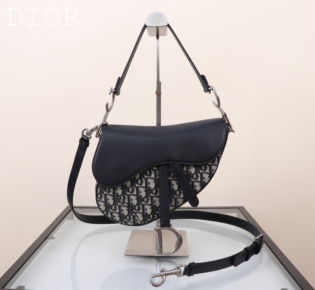 [TOP] Christian Dior Saddle Bag 25.5×20×6.5cm -Blue