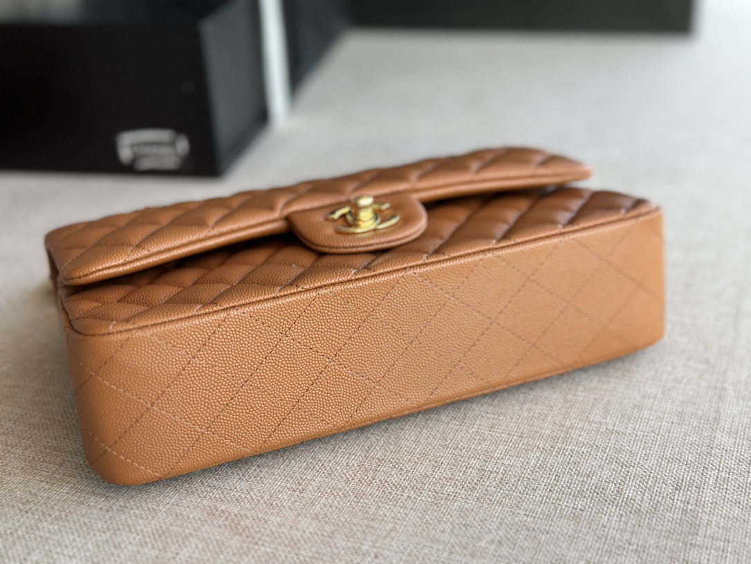 [TOP] CHANEL Classic Flap Bag  15.5*25.5*6.5cm -Brown & GHW