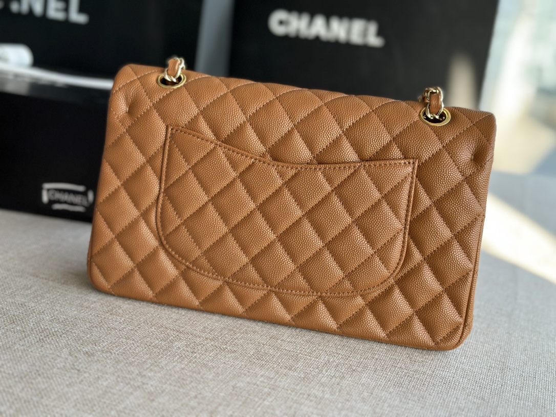 [TOP] CHANEL Classic Flap Bag  15.5*25.5*6.5cm -Brown & GHW