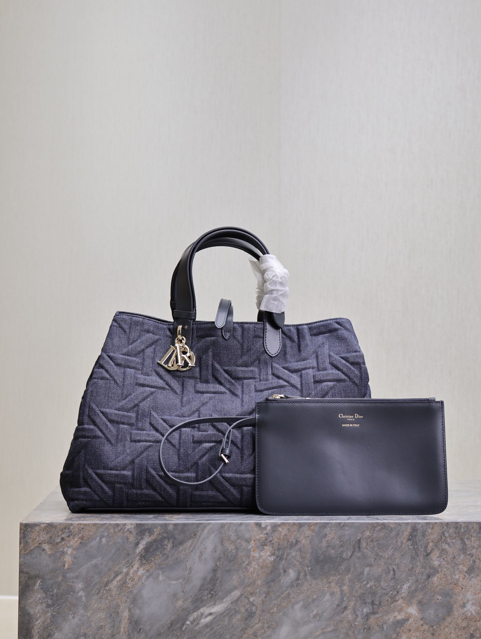 [TOP] Christian Dior Toujours Handbag 3 Sizes 23cm/28.5cm/37cm - Dark Blue