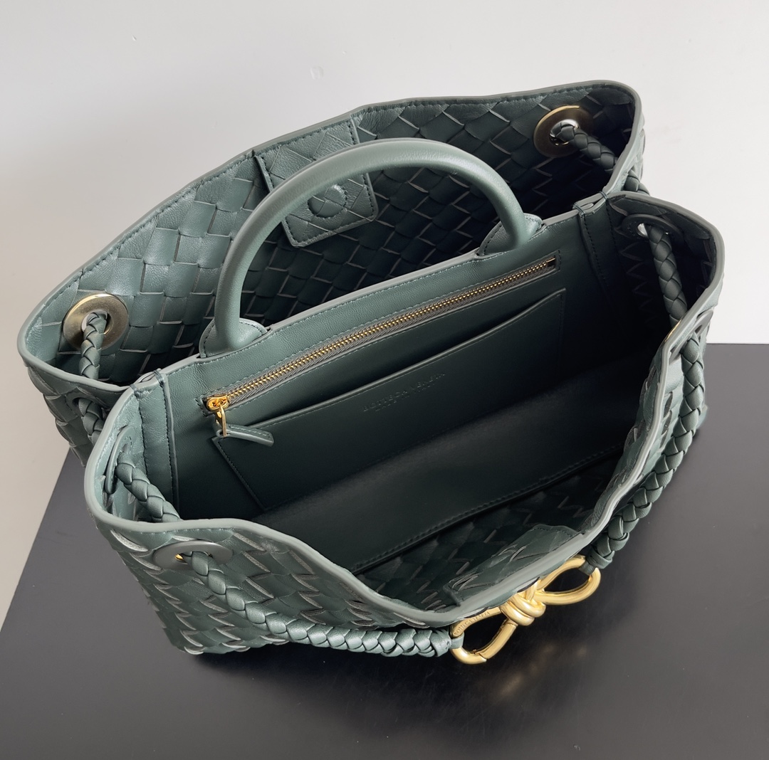 [TOP] Bottega Veneta BV Andiamo Bag 29x10x18cm - Dark Green