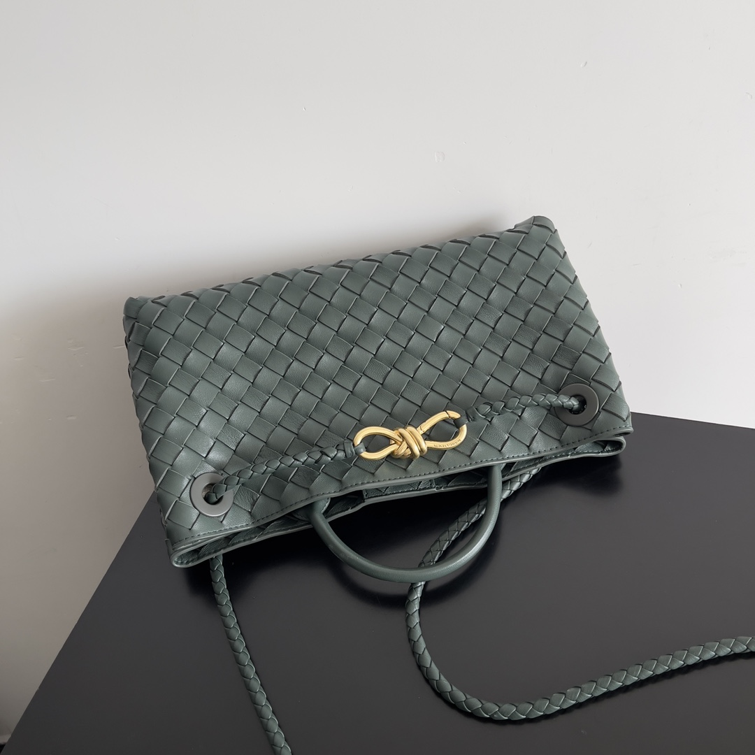 [TOP] Bottega Veneta BV Andiamo Bag 29x10x18cm - Dark Green