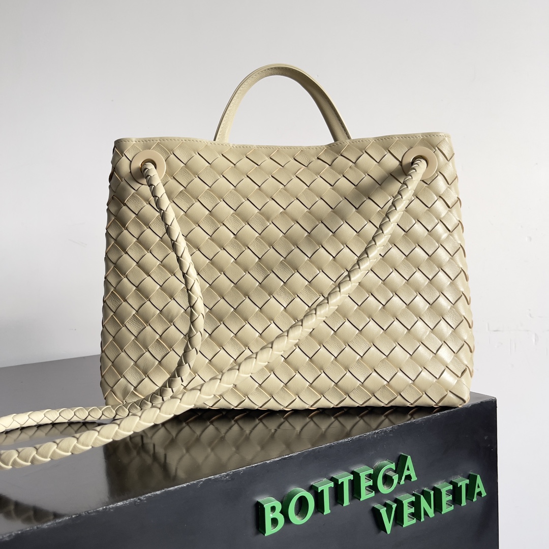 [TOP] Bottega Veneta BV Andiamo Bag 25x22x10.5cm/32x24x12cm - Beige