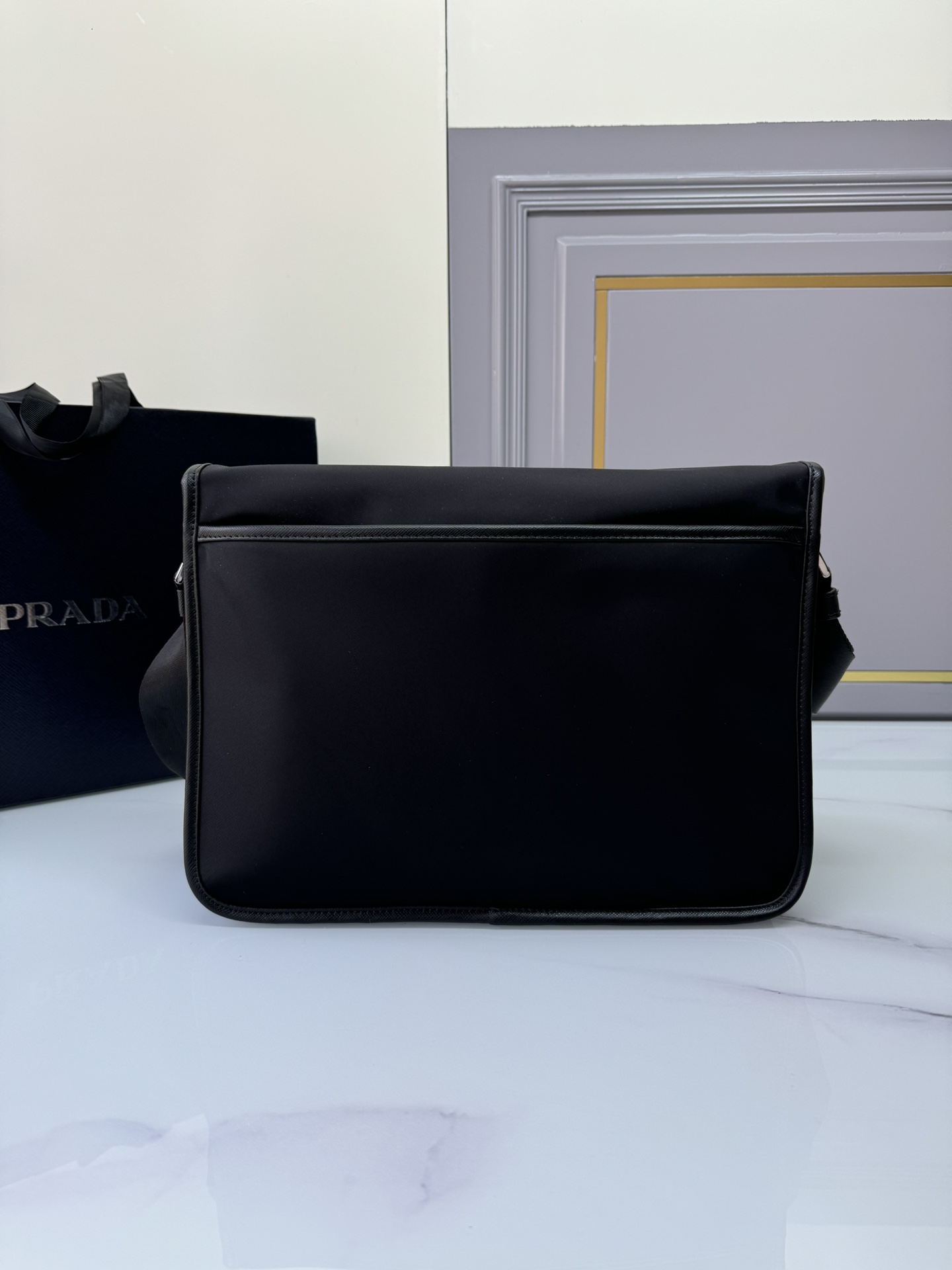 [TOP] PRADA Messenger Bag Nylon 26x20x10cm/32x24x12cm - Black