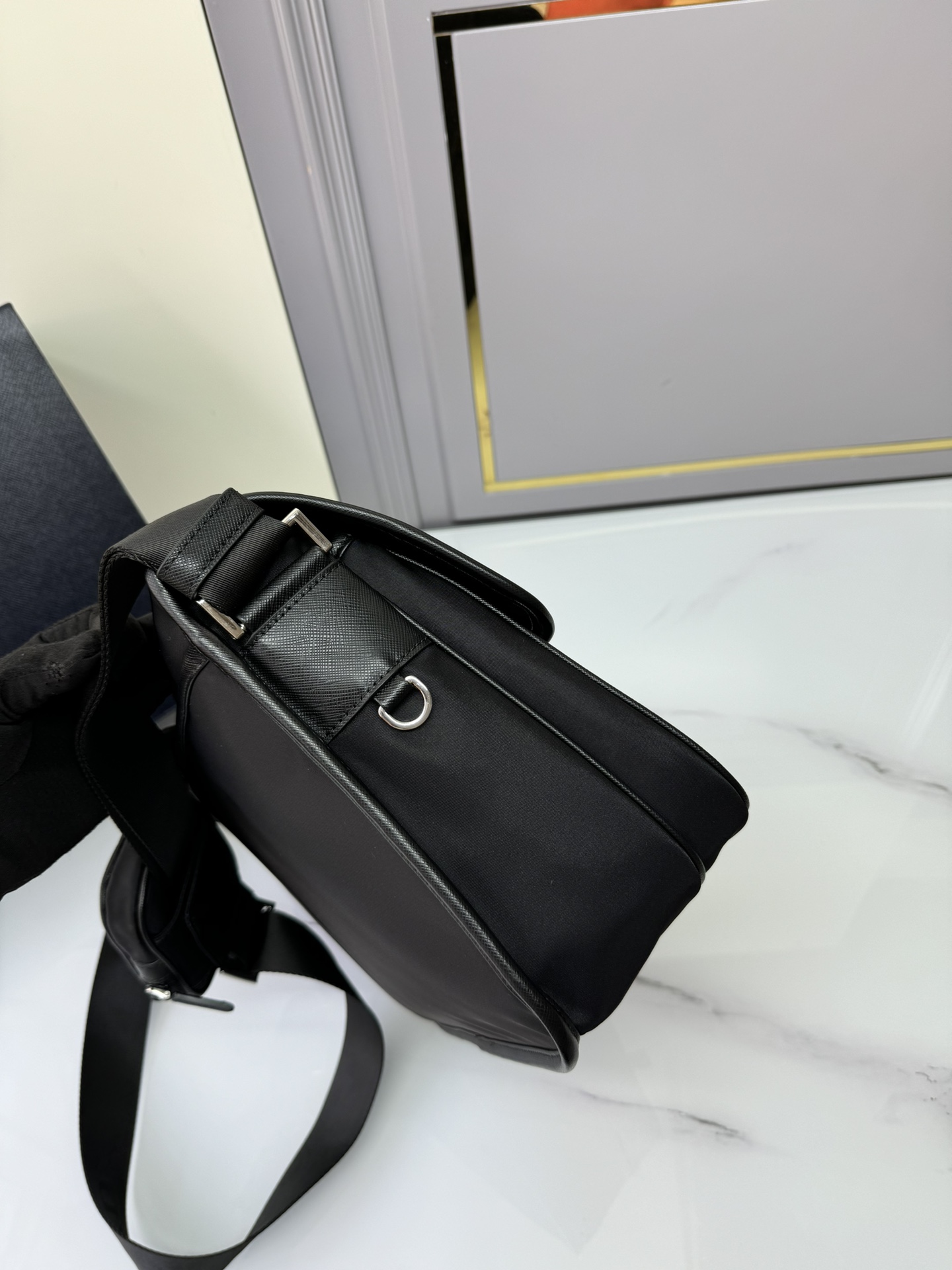 [TOP] PRADA Messenger Bag Nylon 26x20x10cm/32x24x12cm - Black