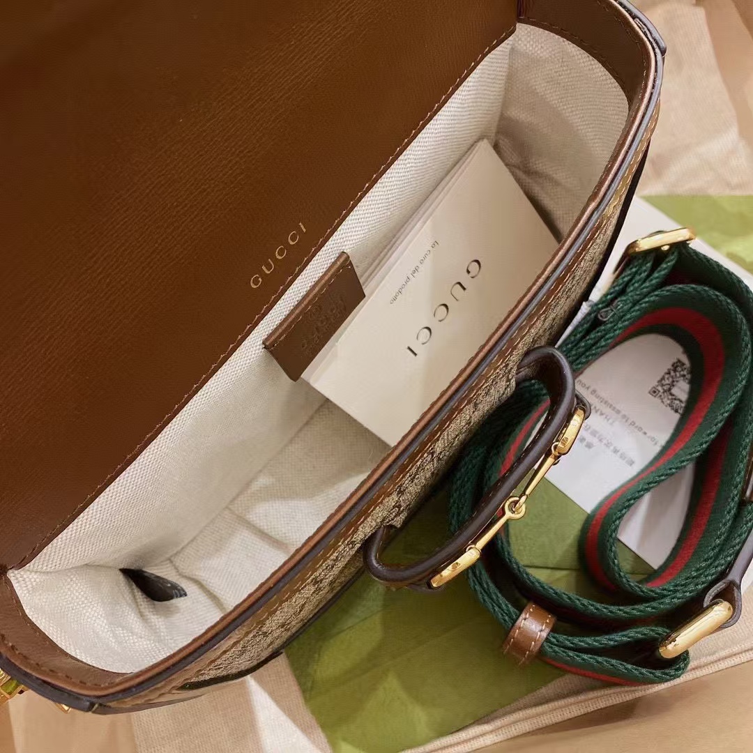 [TOP] GUCCI G*G Horsebit Mini/Medium Bag 20x15x5cm/25x18x8cm - Brown