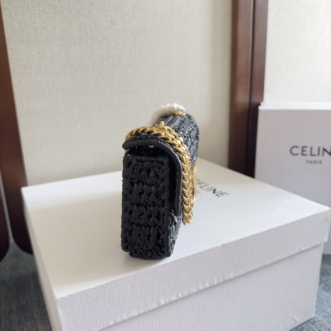 [TOP] CELINE Triomphe Bags Woven Plant Chain Handbag 20.5 X 10.5 X 4cm - 2 Colour