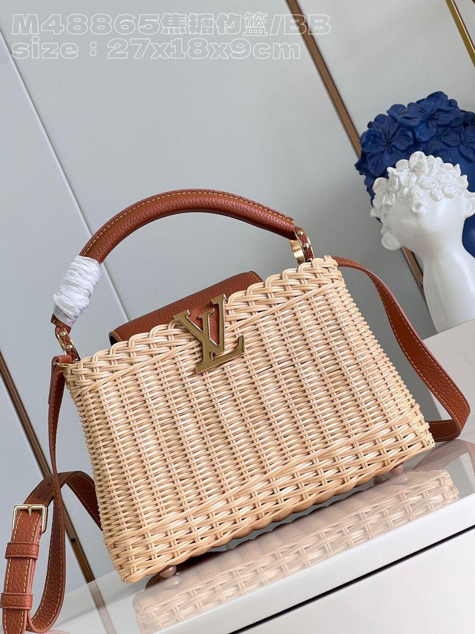 [TOP] Louis Vuitton LV Capucines Bamboo Buckle Bag 27.0 x 18.0 x 9.0 cm - Brown