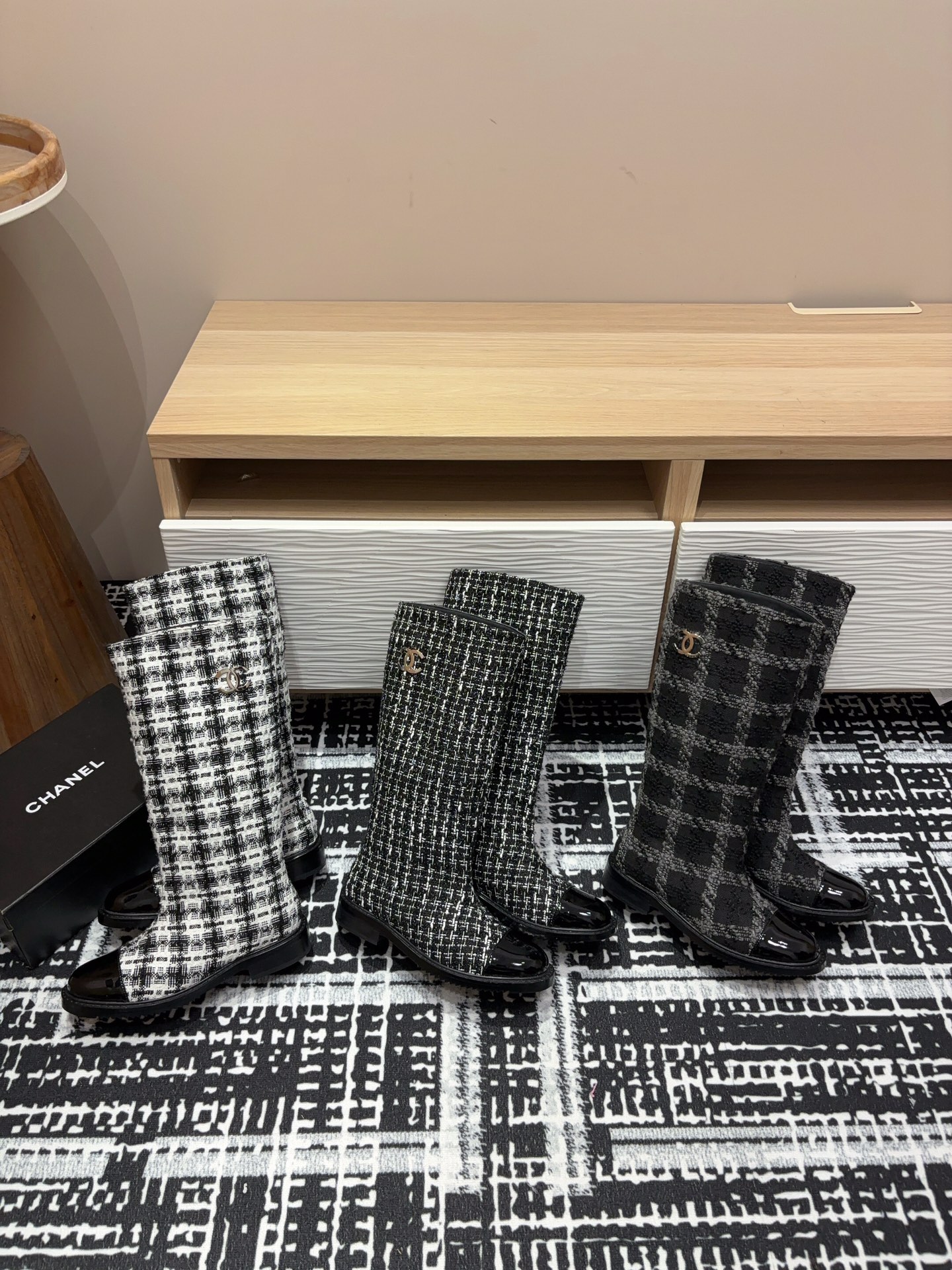[TOP] CHANEL Woolen Cloth High-calf Boots - 3 Color