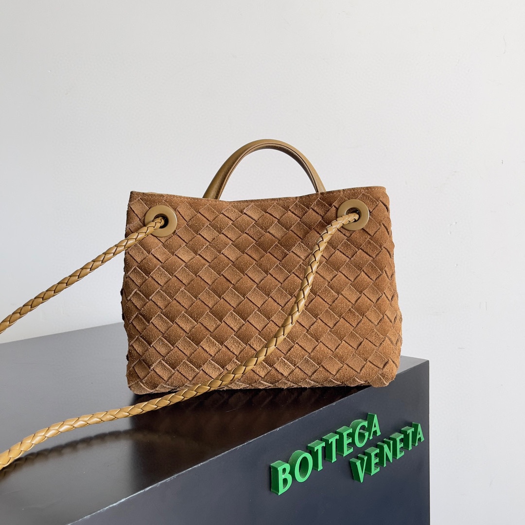 [TOP] Bottega Veneta BV Andiamo Bag Suede Leather 25 x 22 x 10.5 cm - Brown