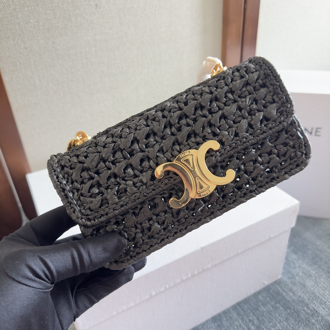 [TOP] CELINE Triomphe Bags Woven Plant Chain Handbag 20.5 X 10.5 X 4cm - 2 Colour