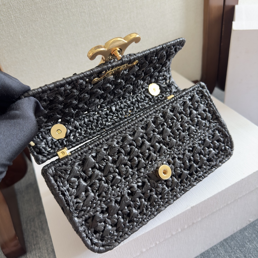 [TOP] CELINE Triomphe Bags Woven Plant Chain Handbag 20.5 X 10.5 X 4cm - 2 Colour