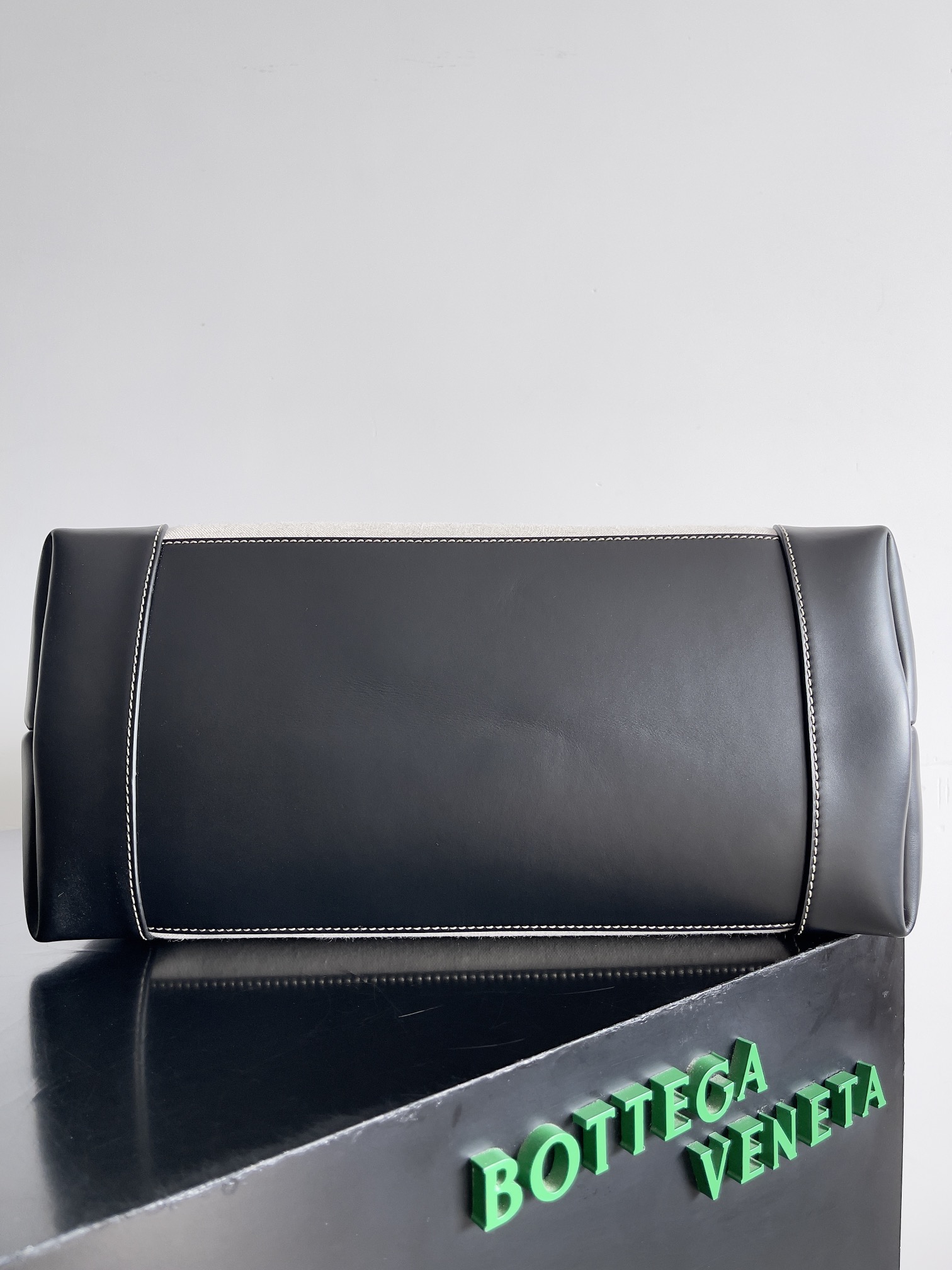 [TOP] Bottega Veneta BV Leather Canvas Tote Bag 40*48*20cm - Black & GHW/SHW