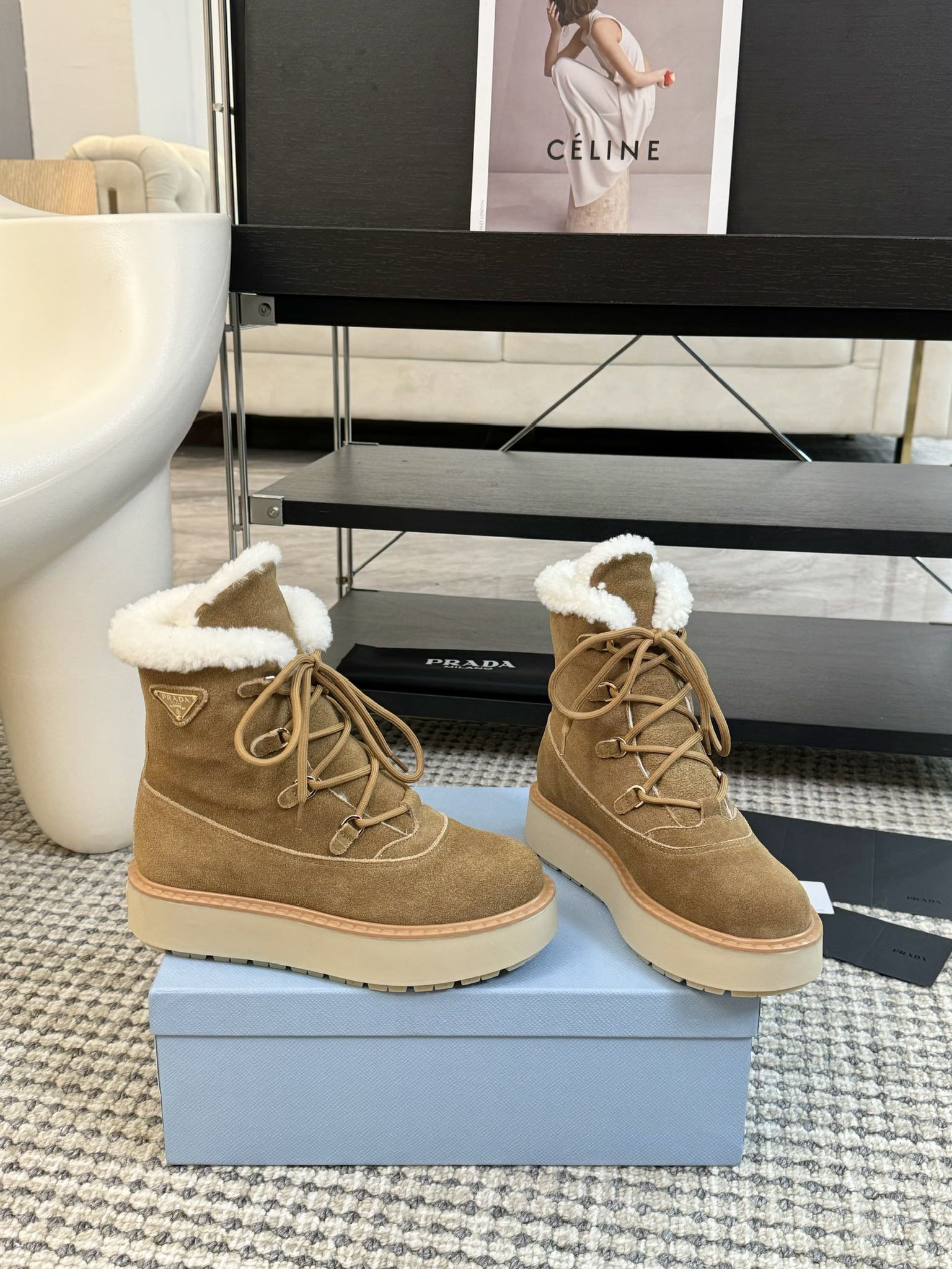 [TOP] PRADA Wool Ankle Boots - 3 Color