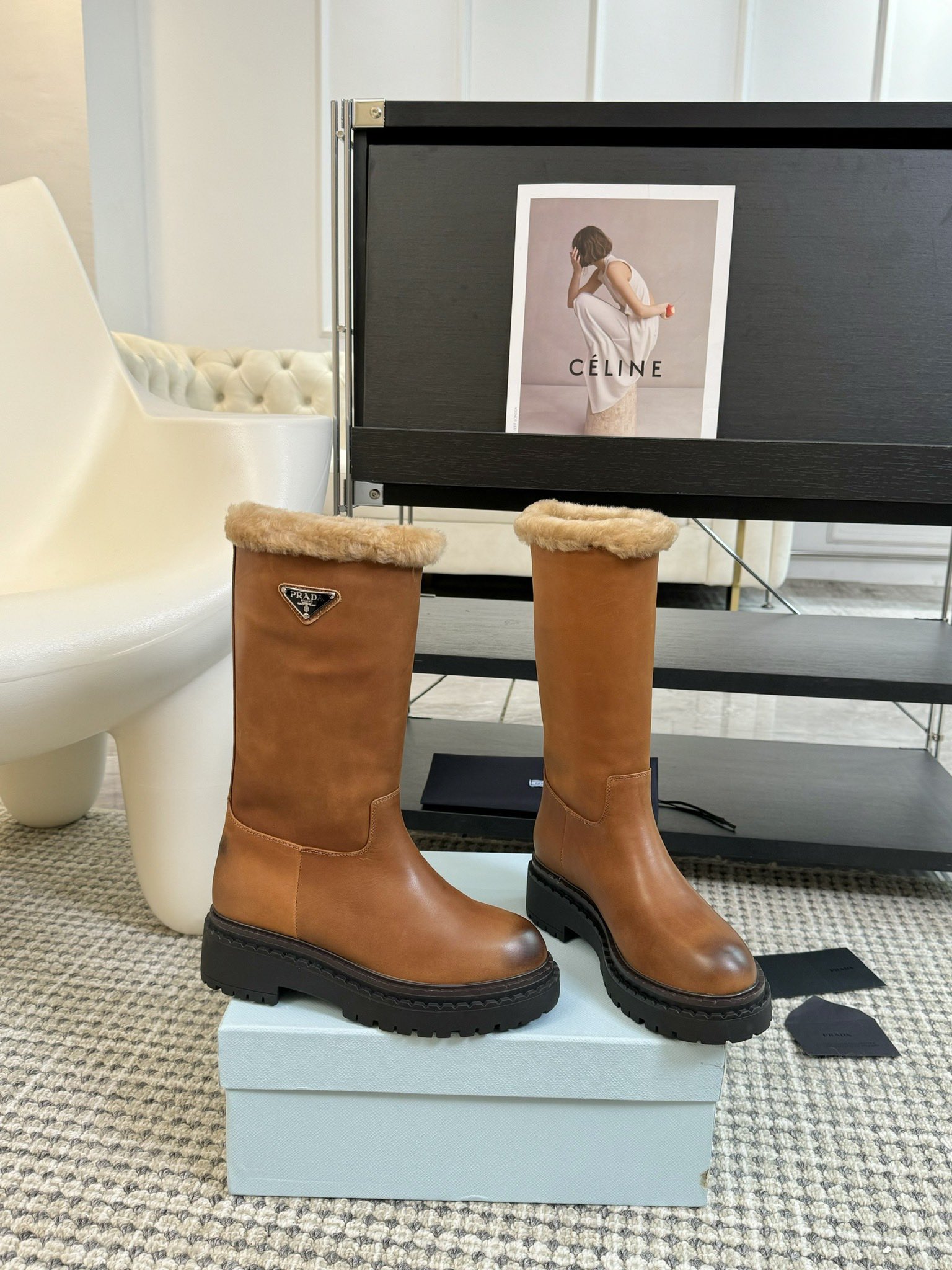 [TOP] PRADA Wool&Leather Boots - 2 Color