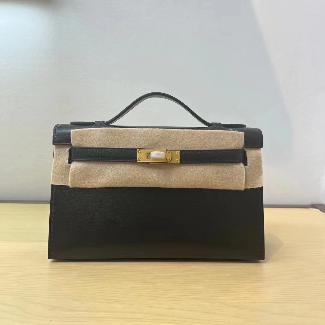 [TOP] HERMES Kelly Box Calf Bags 19CM/22CM/25CM/28CM/32CM - Black&GHW
