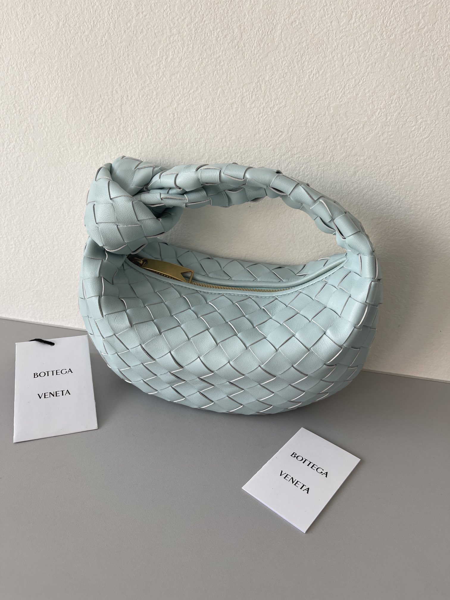 [TOP] Bottega Veneta BV Jodie Bag Teen 23*15*5cm - Light Blue