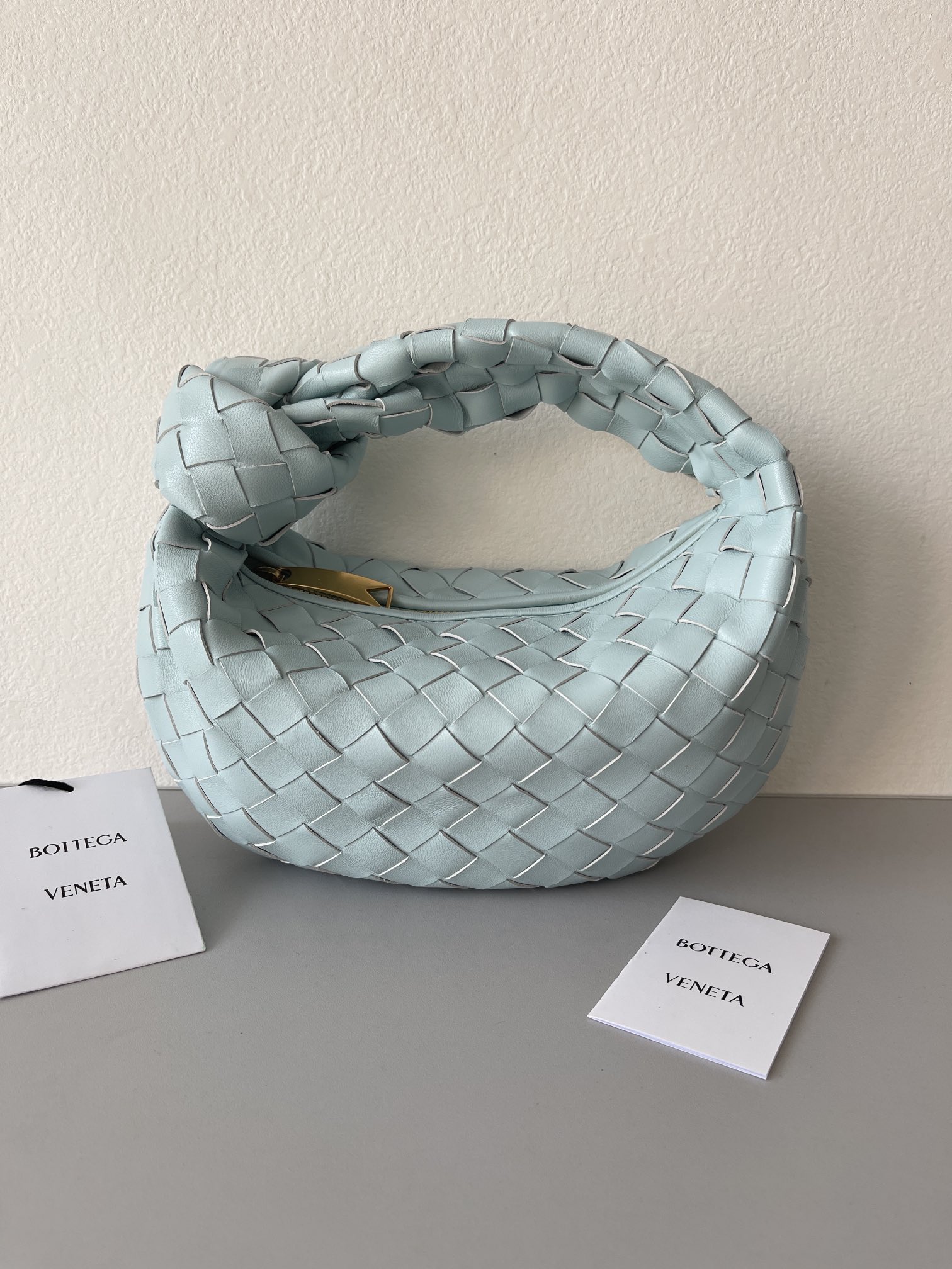 [TOP] Bottega Veneta BV Jodie Bag Teen 23*15*5cm - Light Blue