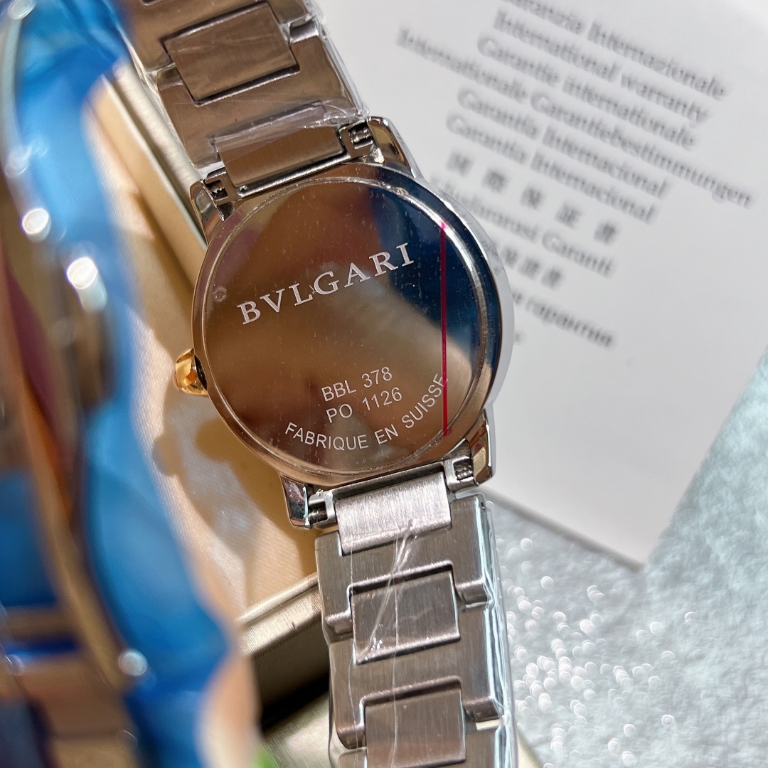 [TOP] BVLGARI Red Dial Watch 33mm - Rose Gold