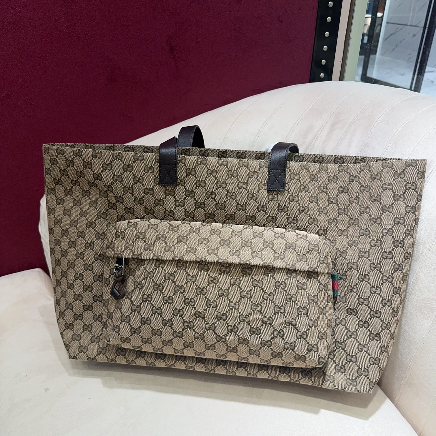 [TOP] GUCCI Portable Tote Bag 45x 32x15cm - SHW