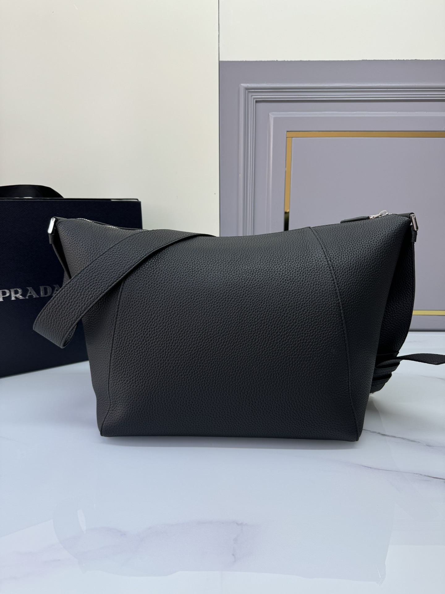 [TOP] PRADA Leather Fabric Messenger Bag 22*22*12cm/30*27.5*14cm - 2 Colour