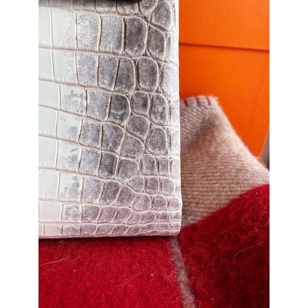 [TOP] HERMES Retourne 25 Handmade Bag In Himalaya Crocodile Niloticus Skin Kelly - Diamonds Hardware