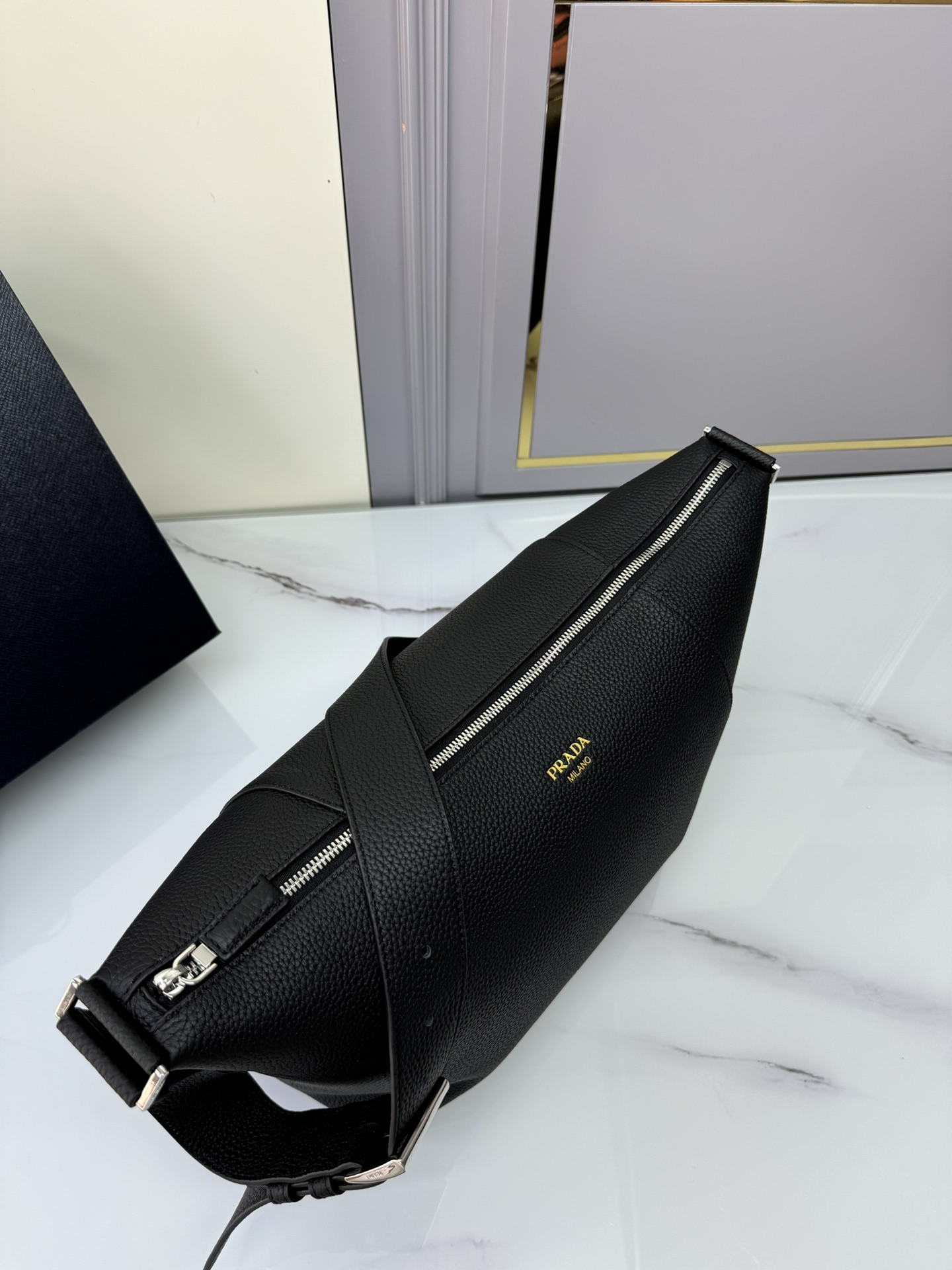 [TOP] PRADA Leather Fabric Messenger Bag 22*22*12cm/30*27.5*14cm - 2 Colour