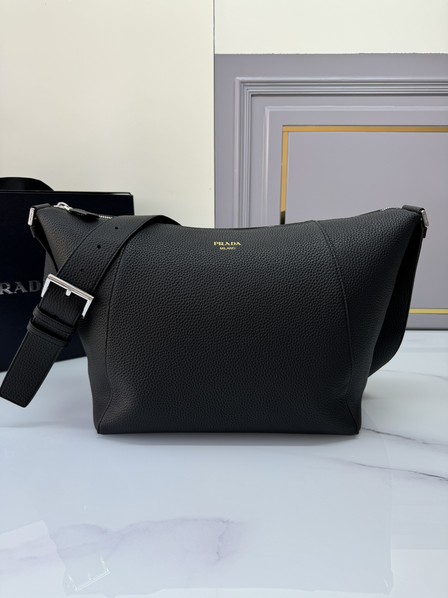 [TOP] PRADA Leather Fabric Messenger Bag 22*22*12cm/30*27.5*14cm - 2 Colour