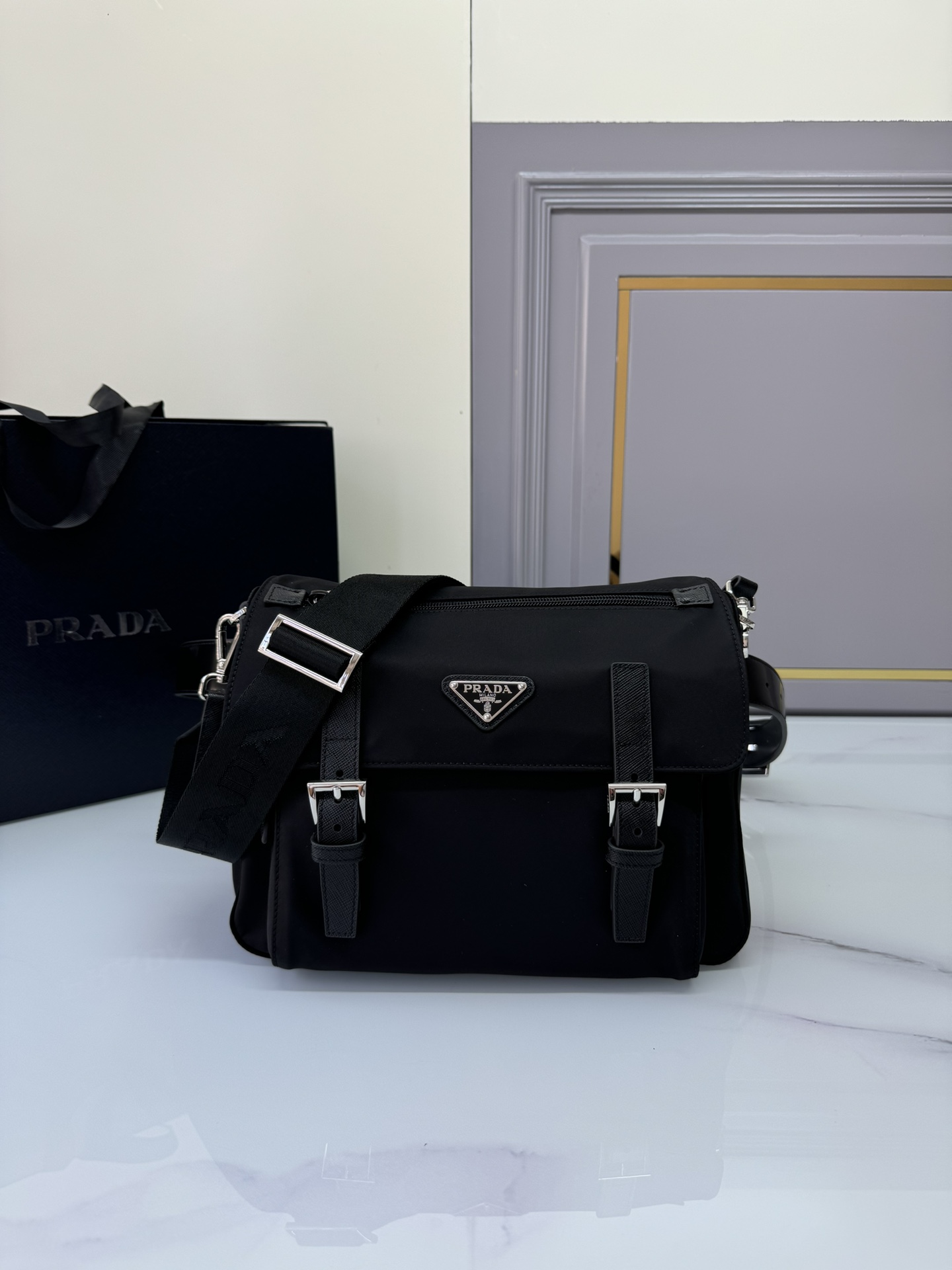 [TOP] PRADA Shoulder Bag Nylon 27x20.5x12cm - Black