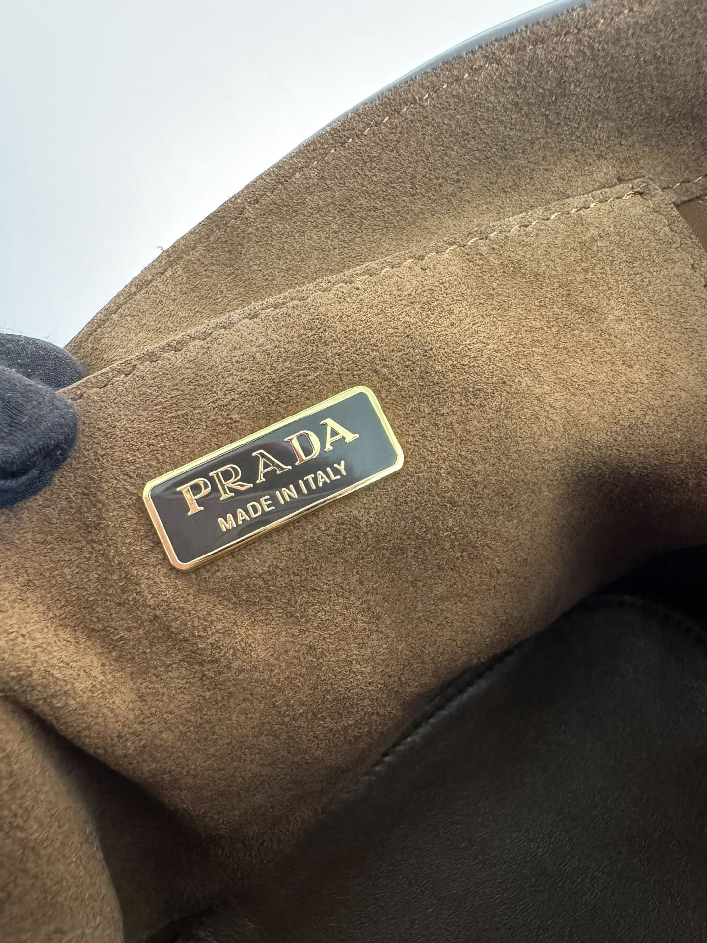 [TOP] PRADA Suede Bucket Bag 22*22*13cm - Brown