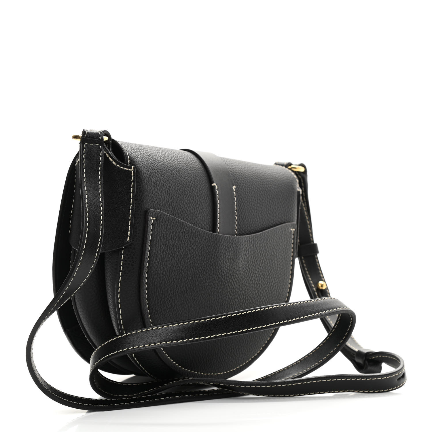 [TOP] Chloe Grained Calfskin Small Darryl Saddle Crossbody Bag 20×19×7 cm - Black