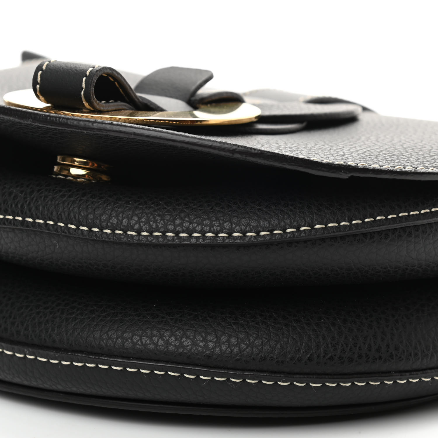 [TOP] Chloe Grained Calfskin Small Darryl Saddle Crossbody Bag 20×19×7 cm - Black