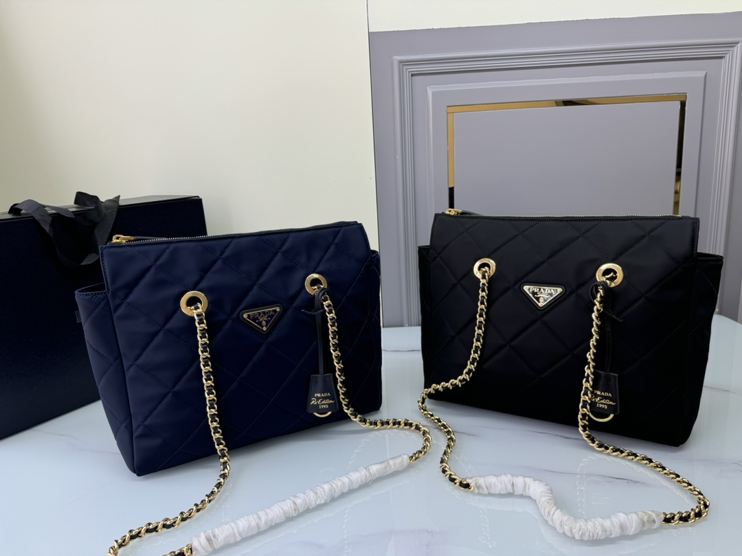 [TOP] PRADA Chain Ridge Wandering Bag 31*22*8cm - 2 Colour