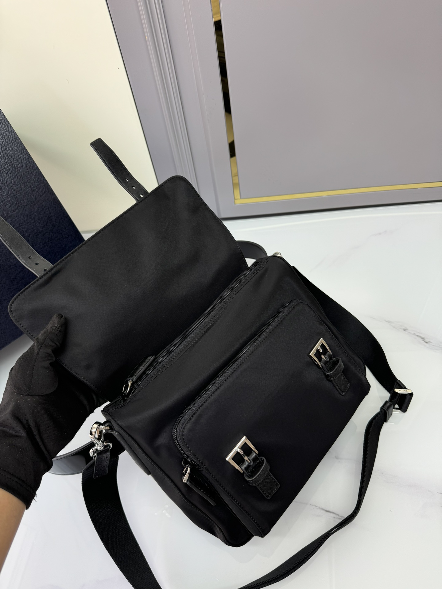 [TOP] PRADA Shoulder Bag Nylon 27x20.5x12cm - Black