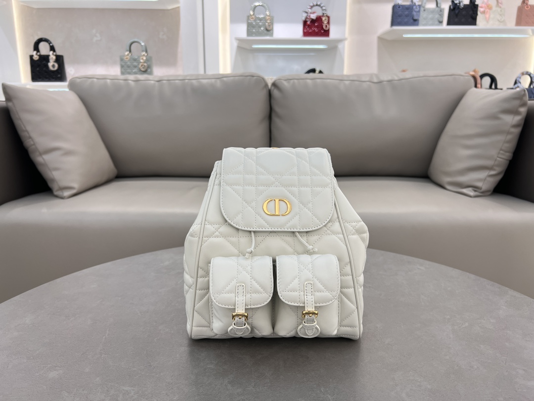 [TOP] Christian Dior Small Dior Caro Backpack 23×26.7×12.5cm -2 Colors