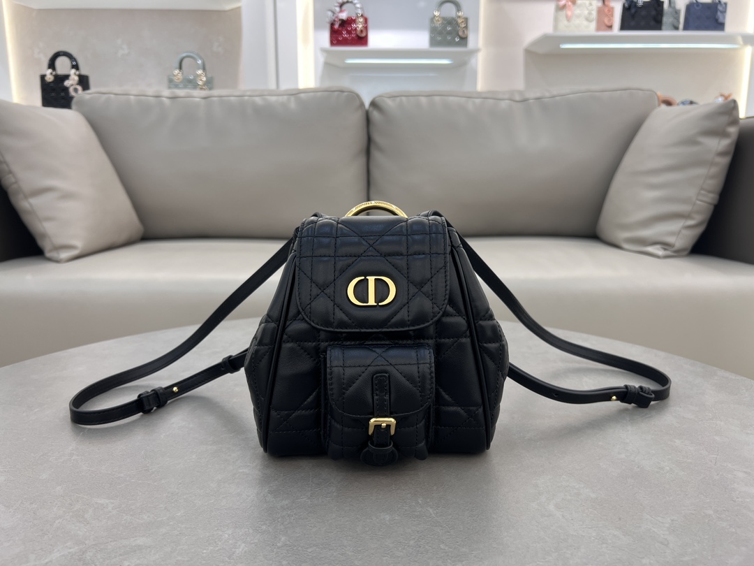 [TOP] Christian Dior Small Dior Caro Backpack 23×26.7×12.5cm -2 Colors