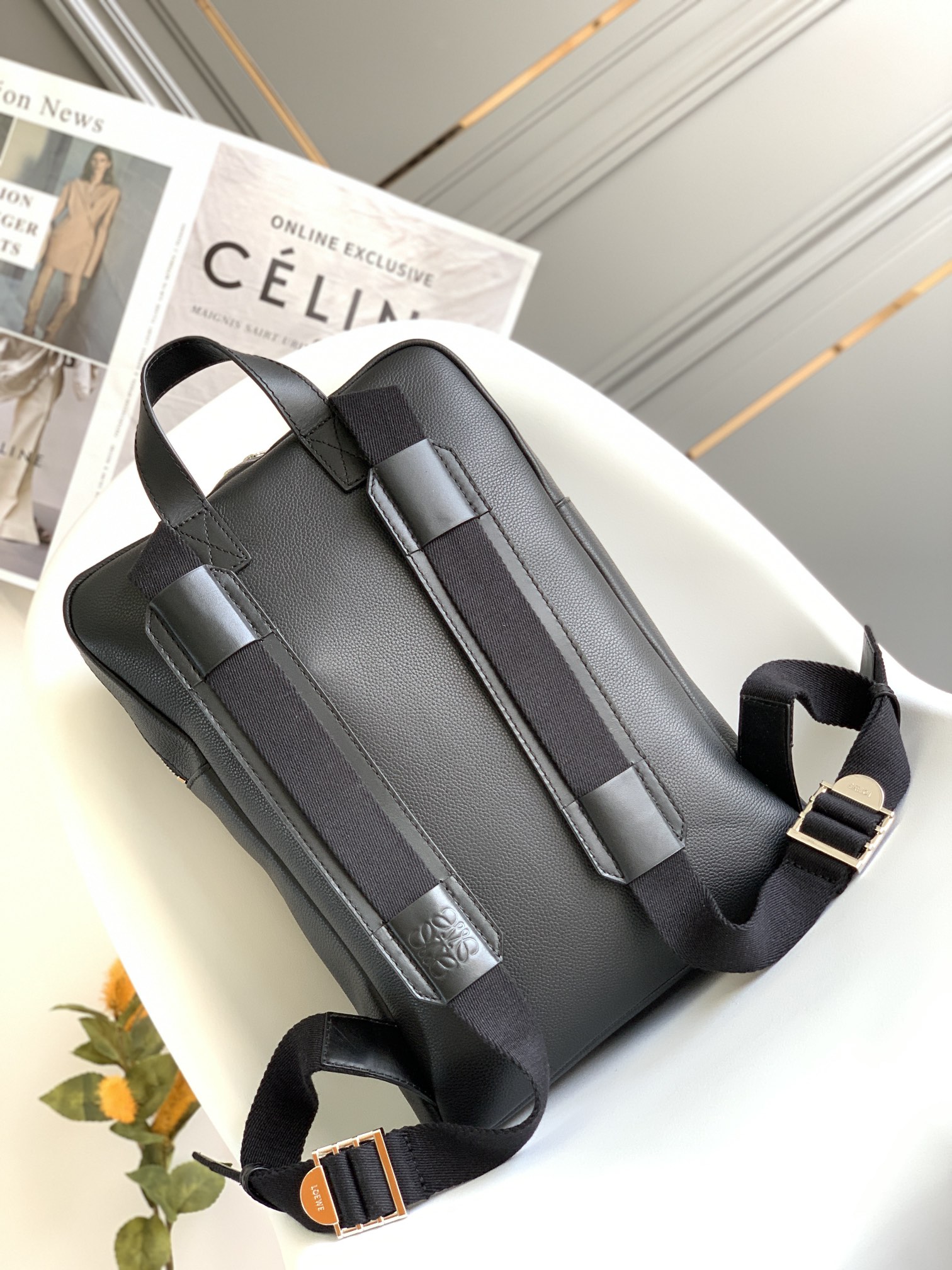 [TOP] LOEWE Anagram Embossed Backpack 39*28.5*11cm - Black