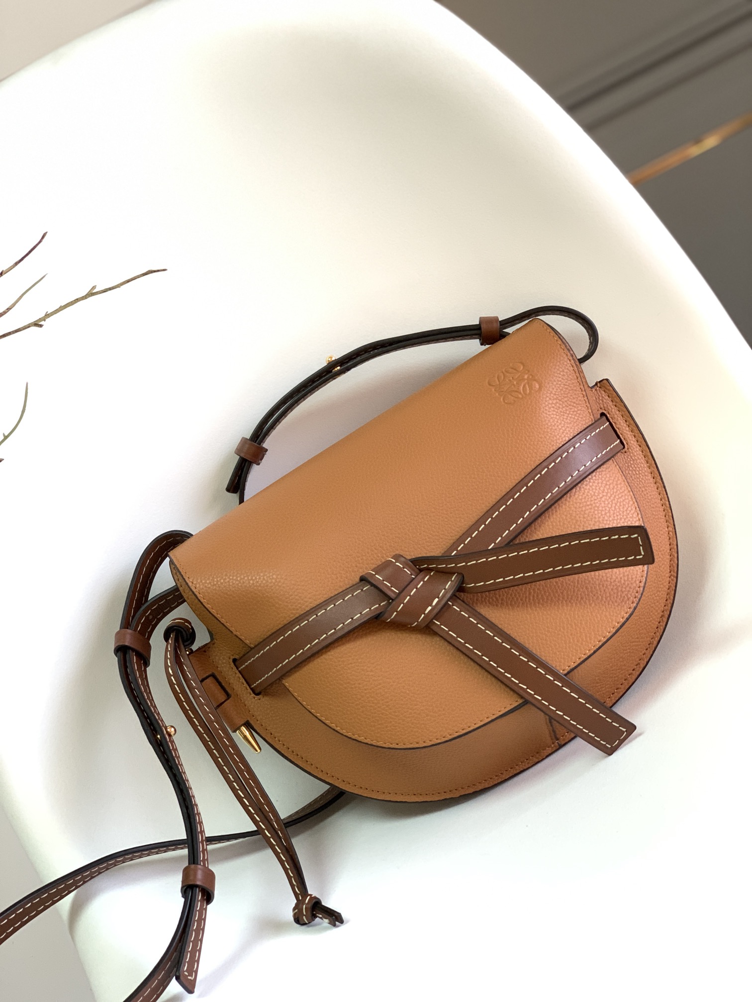 [TOP] LOEWE Gate Bag Mini 15x12.5x8cm/20*19*11.5cm  - Brown