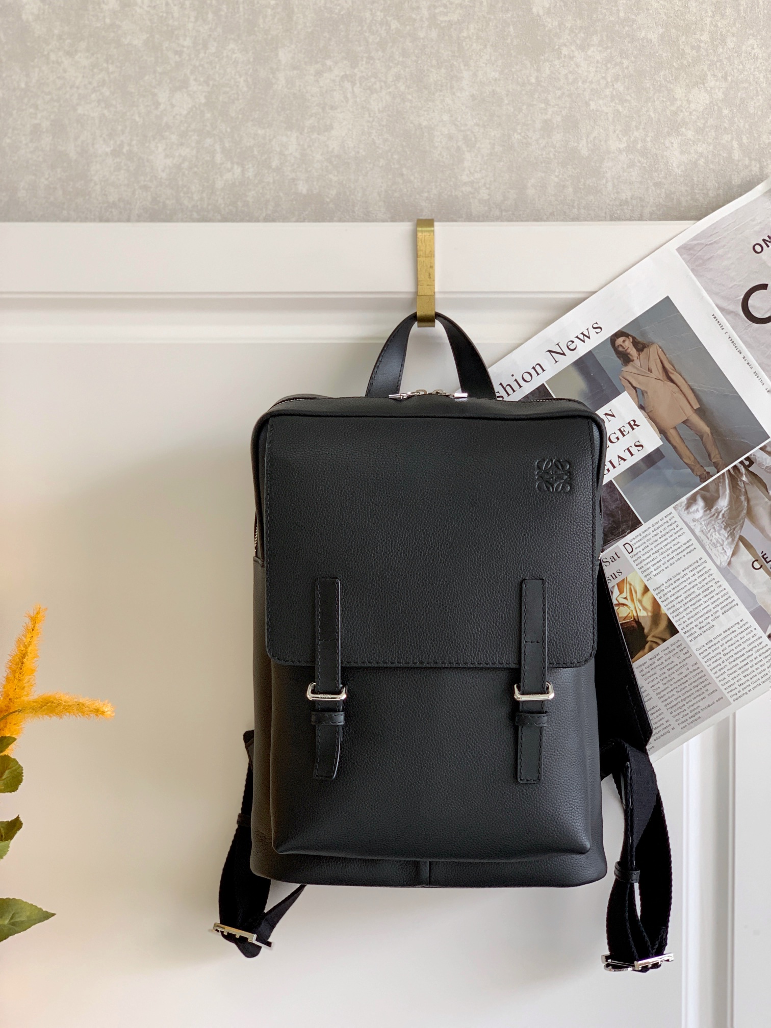 [TOP] LOEWE Anagram Embossed Backpack 39*28.5*11cm - Black