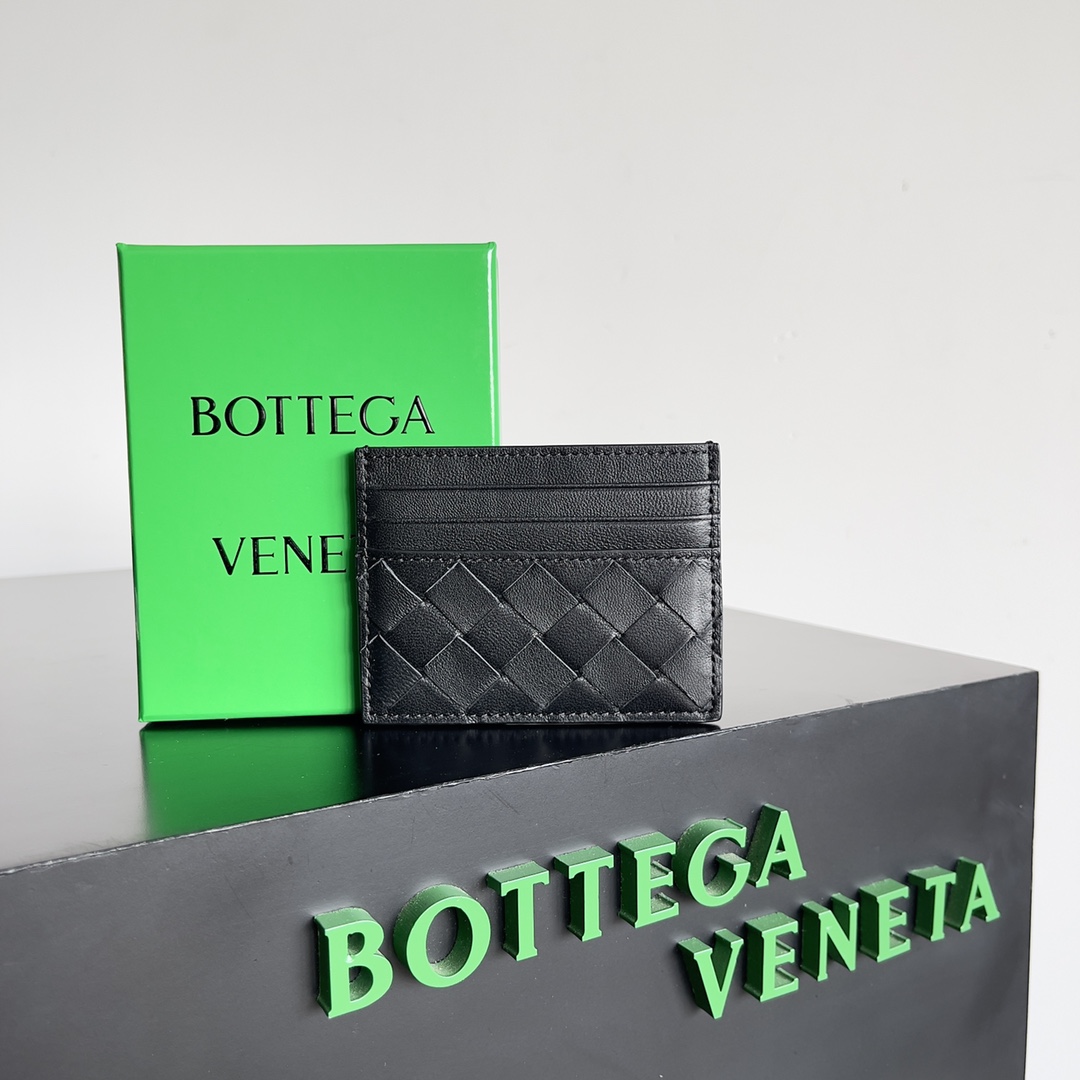 [TOP] Bottega Veneta BV Cowhide Card Holder - Black