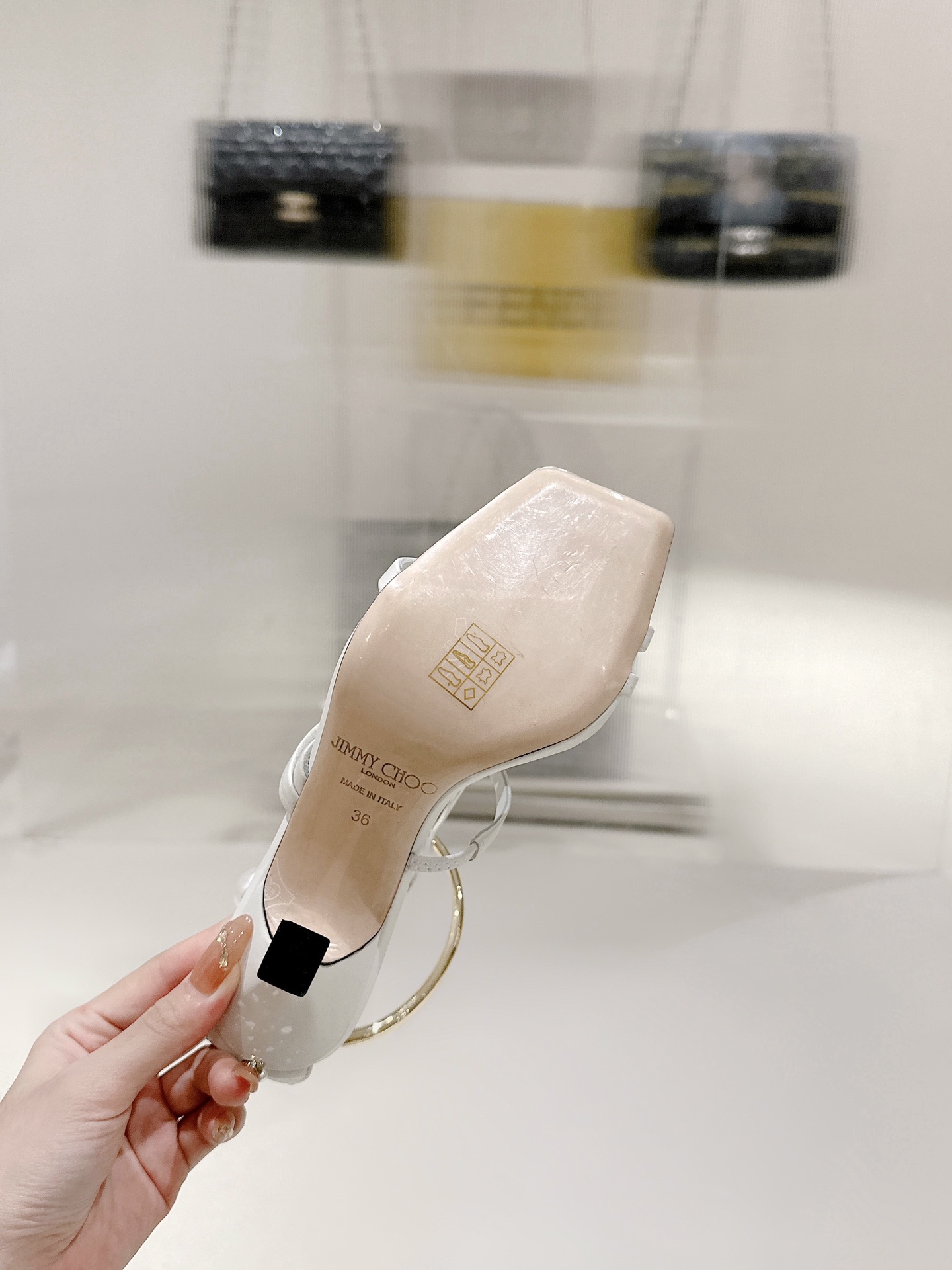 [TOP] Jimmy Choo OTTILIA 90 High Heel Sandals with Crystal and Pearl - White